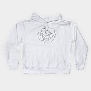 Rose Flower one line art Kids Hoodie